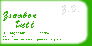 zsombor dull business card